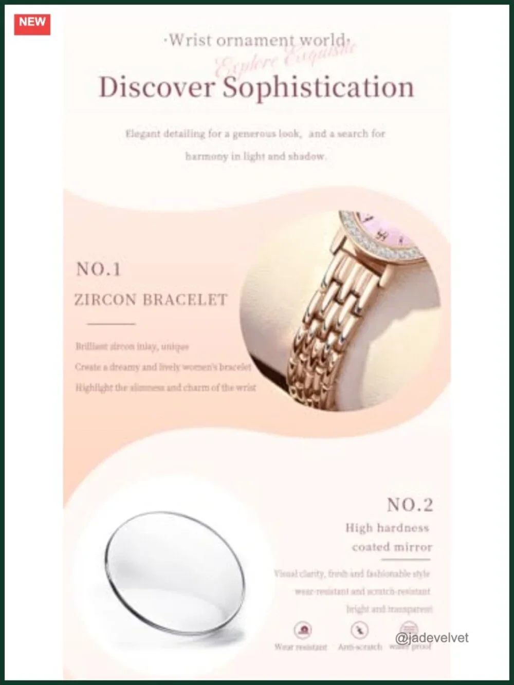 Luxury Women's Diamond Bracelet Watch Waterproof Mother of Pearl Dial